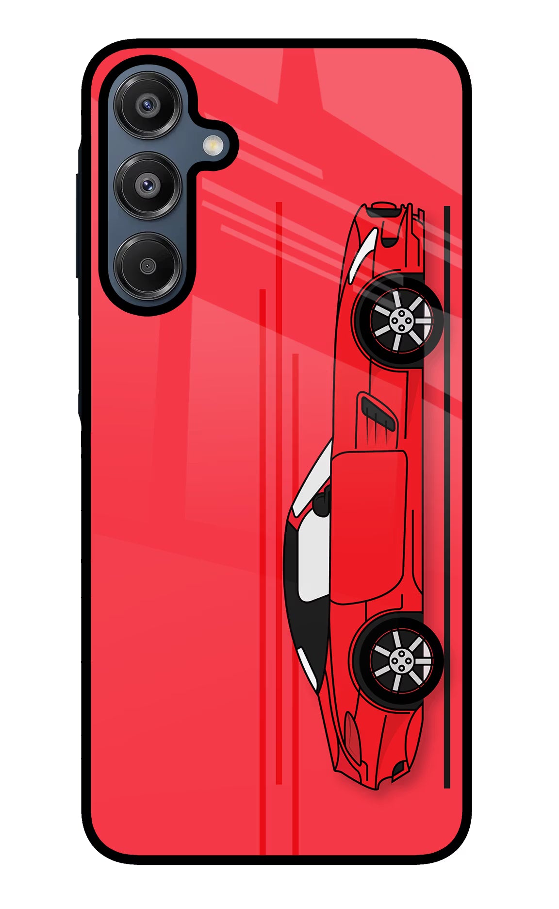 Red Velocity Samsung A16 5G Glass Case Back Cover by Casekaro