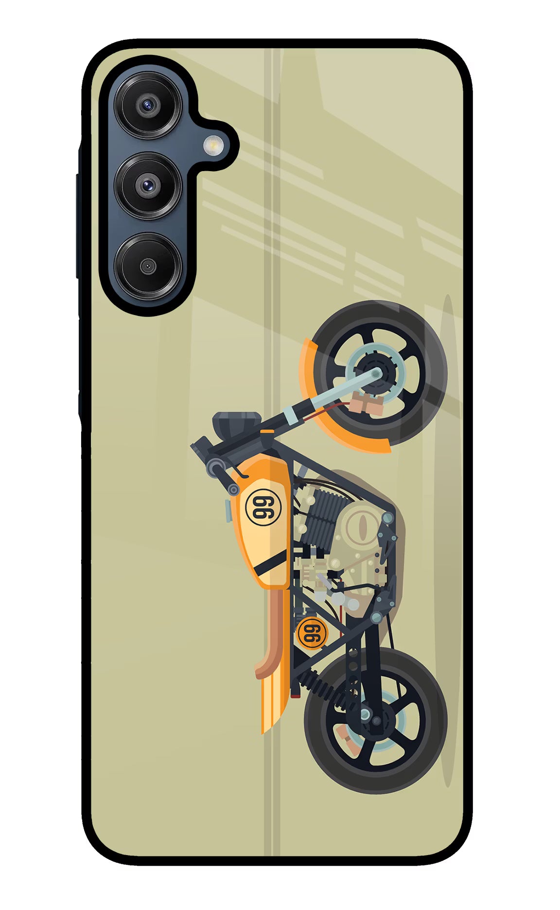 Vertical Speedster Samsung A16 5G Glass Case Back Cover by Casekaro