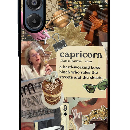 Capricorn Zodiac Samsung A16 5G Glass Case