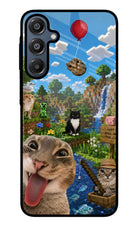 Minecraft Cat Chaos Samsung A16 5G Glass Case