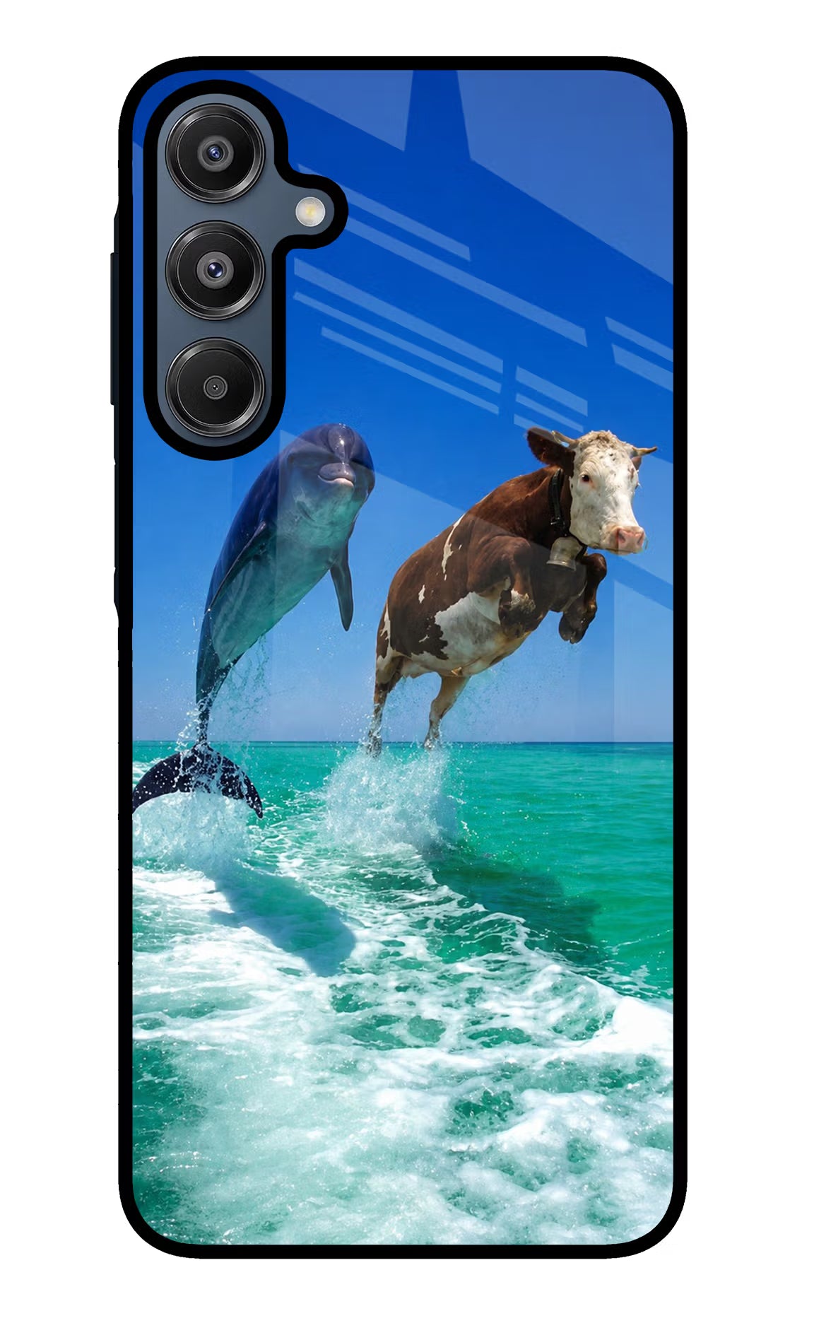Dolphin vs Cow Samsung A16 5G Glass Case