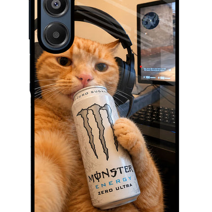 Gamer Cat Energy Samsung A16 5G Glass Case