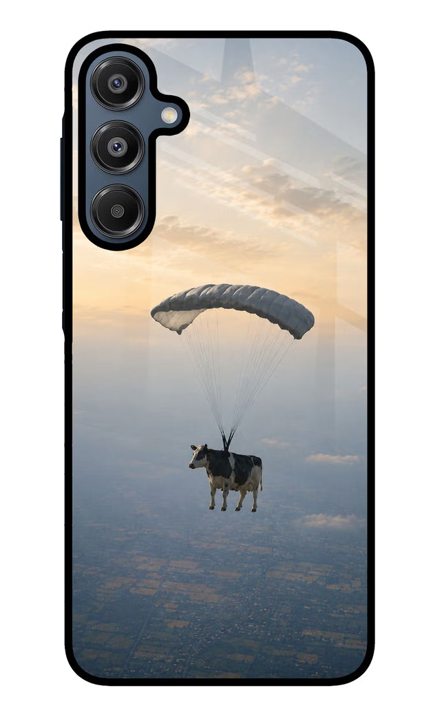 Skydiving Cow Samsung A16 5G Glass Case