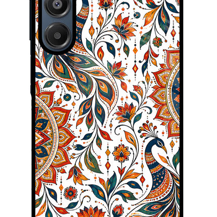 White Mayura Samsung A16 5G Glass Case