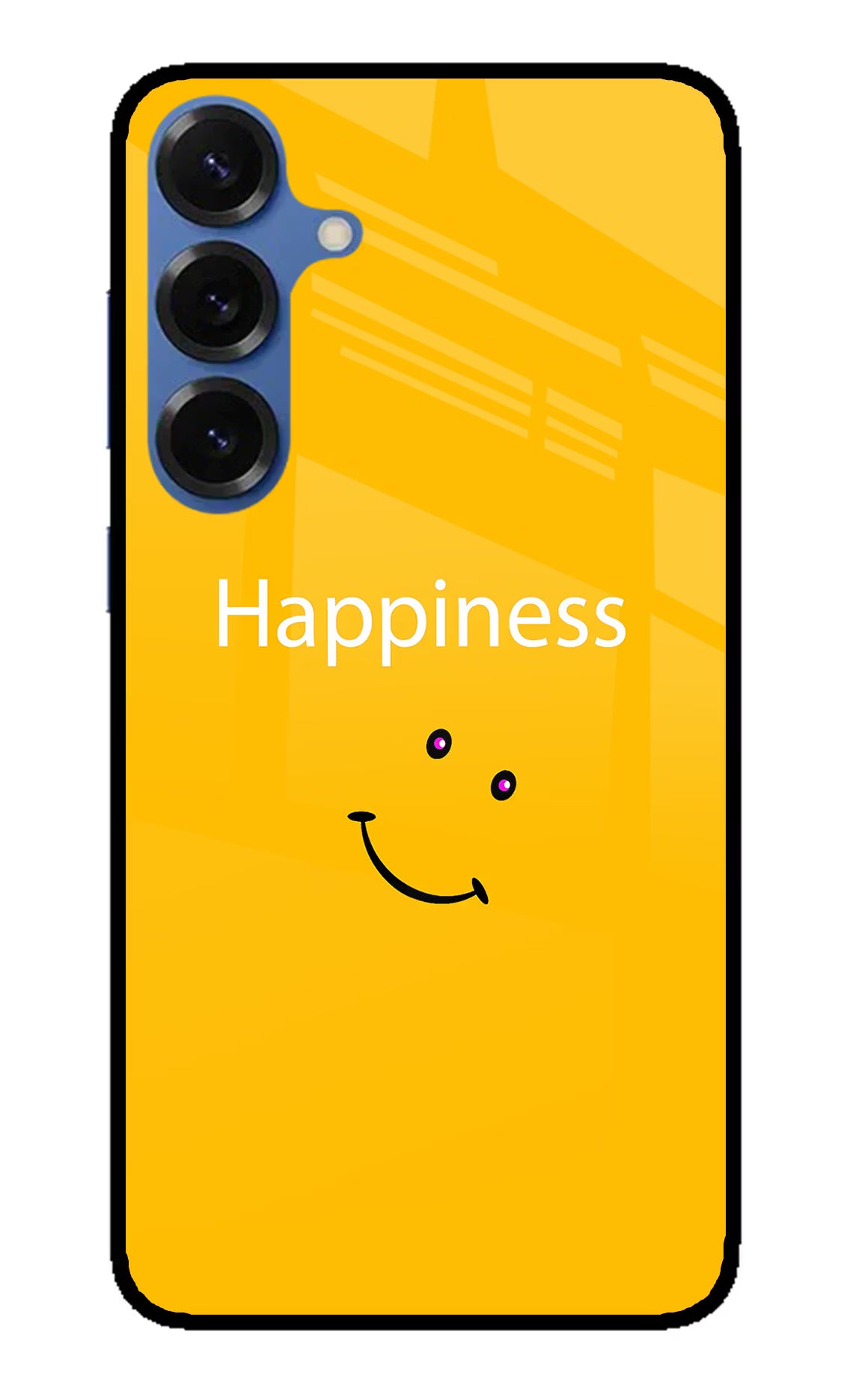 Happiness With Smiley Samsung S25 Glass Case Back Cover by Casekaro