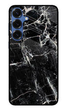 Black Marble Texture Samsung S25 Glass Case
