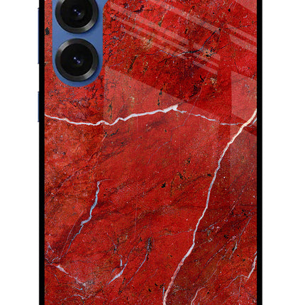 Red Marble Design Samsung S25 Glass Case