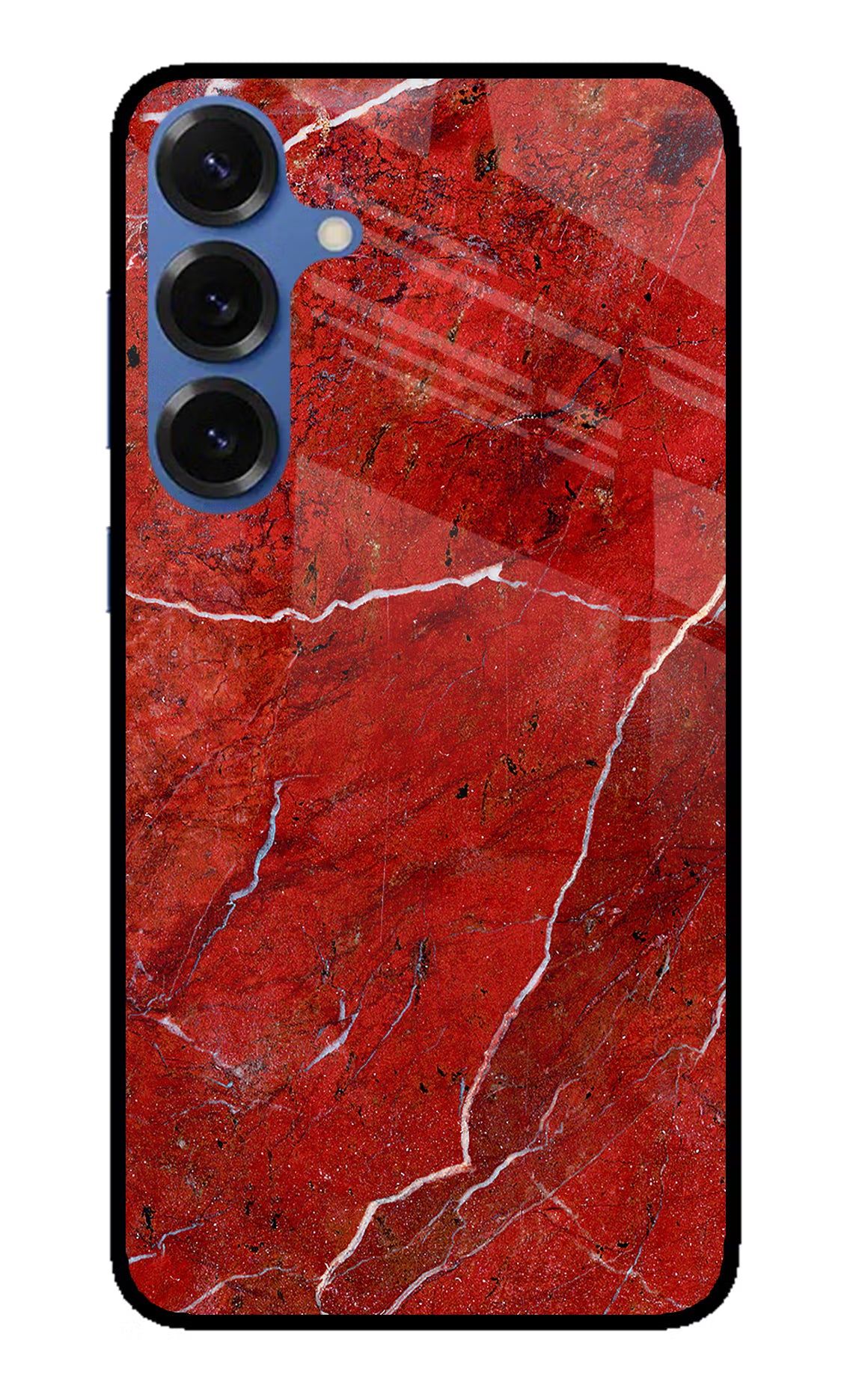 Red Marble Design Samsung S25 Glass Case