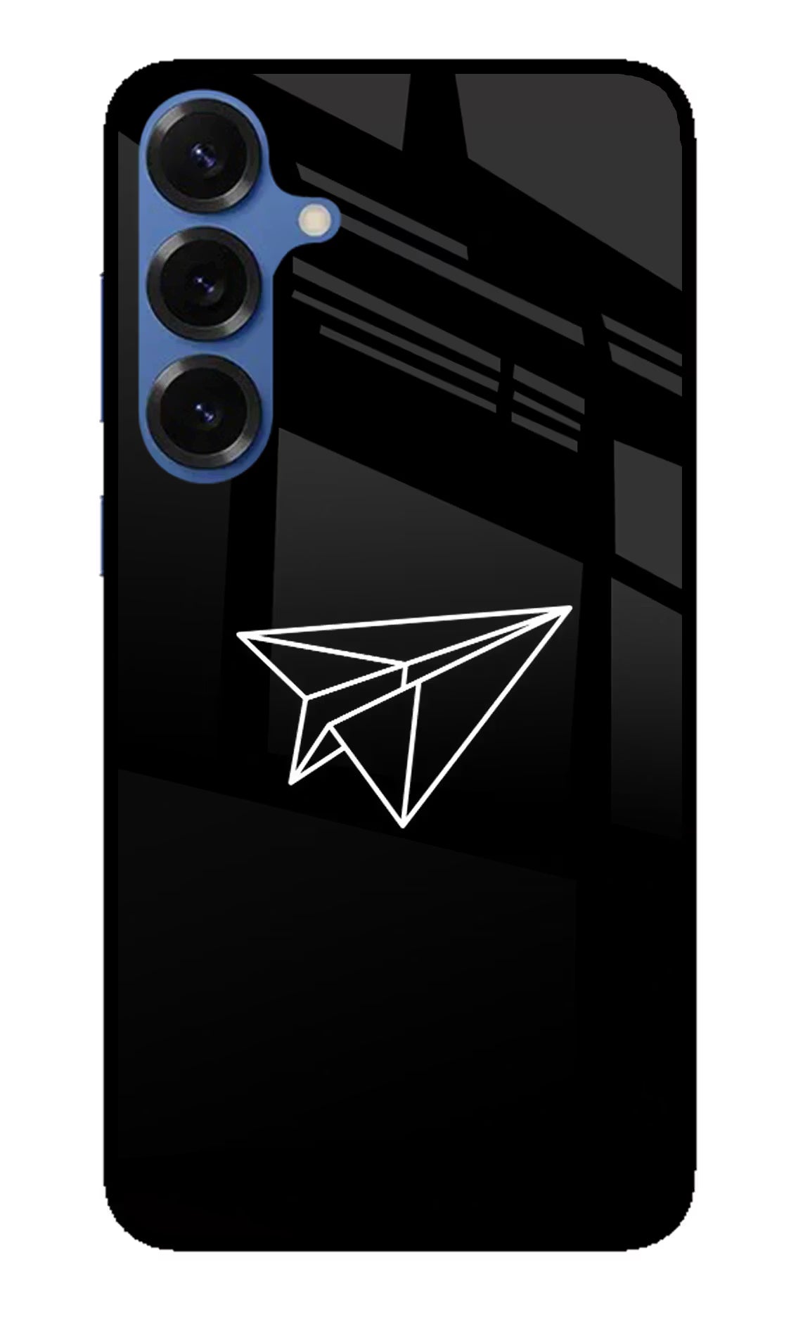 Paper Plane White Samsung S25 Glass Case Back Cover by Casekaro