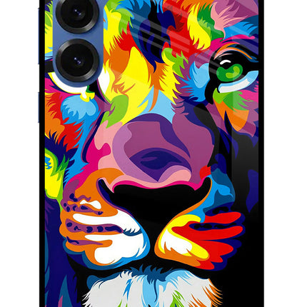 Lion Samsung S25 Glass Case Back Cover by Casekaro