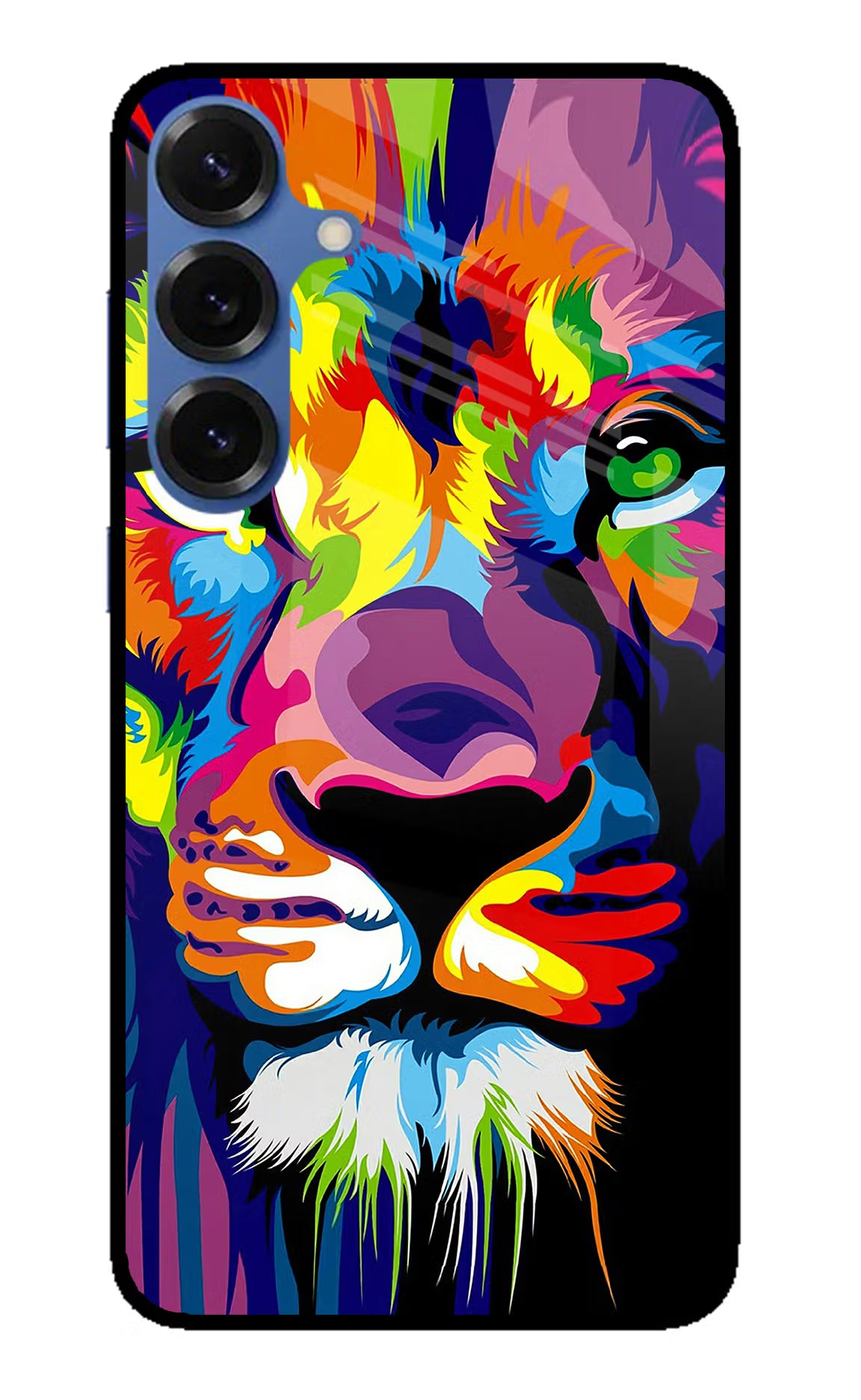 Lion Samsung S25 Glass Case Back Cover by Casekaro