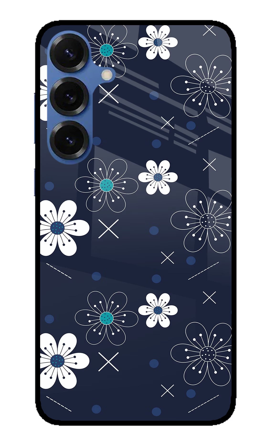 Flowers Samsung S25 Glass Case Back Cover by Casekaro