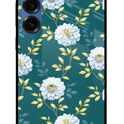 Flowers Samsung S25 Glass Case Back Cover by Casekaro