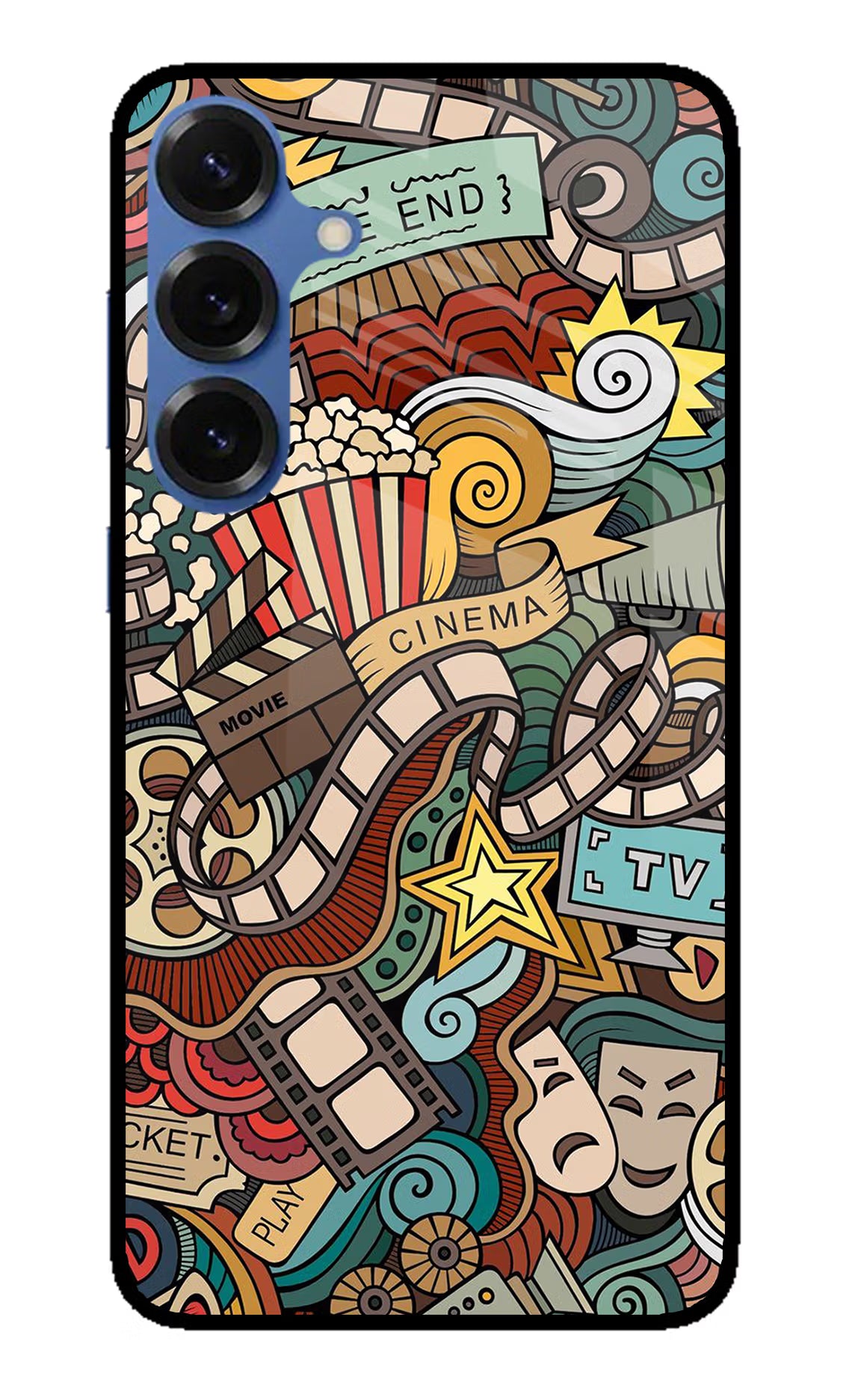 Cinema Abstract Samsung S25 Glass Case Back Cover by Casekaro