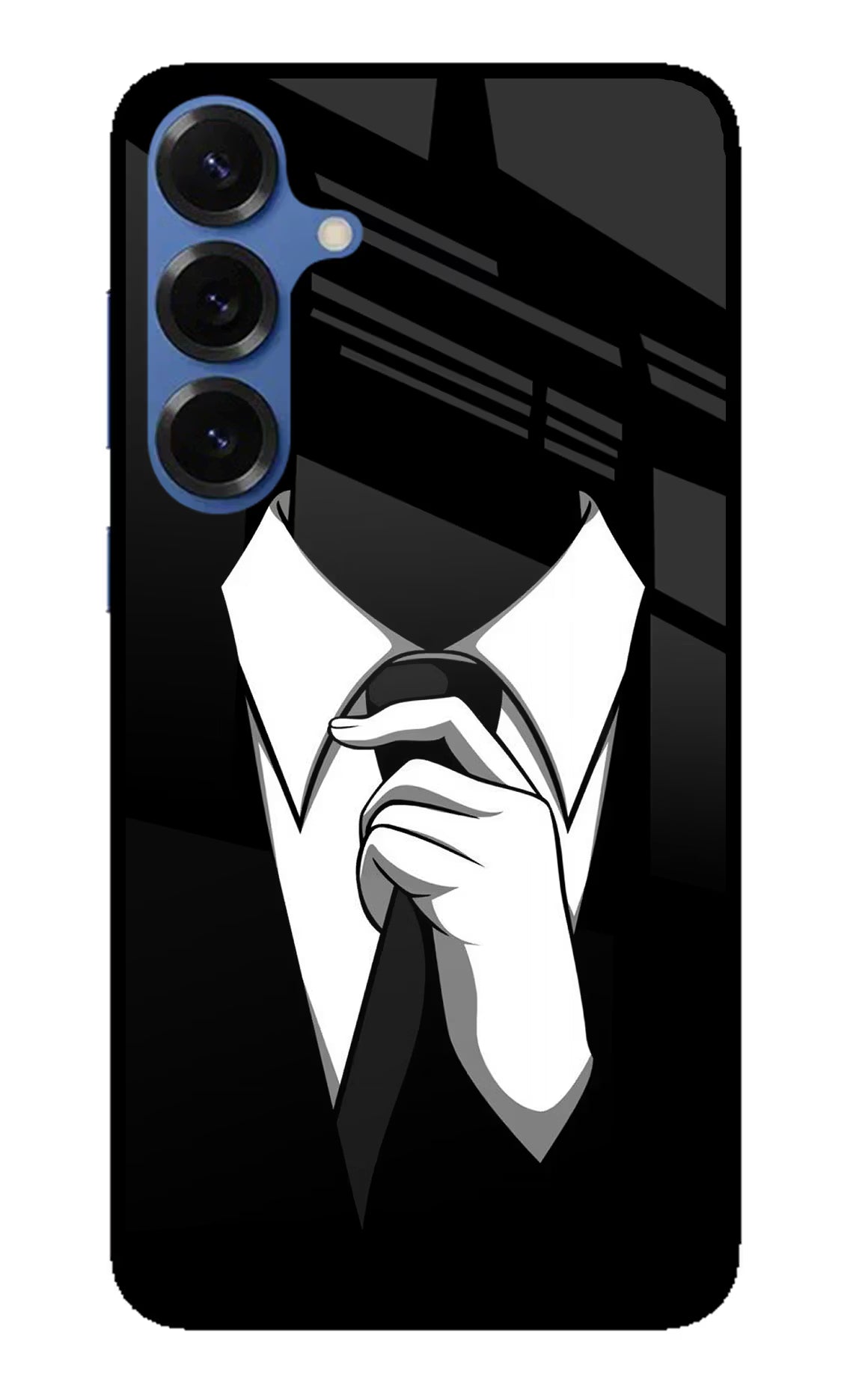 Black Tie Samsung S25 Glass Case Back Cover by Casekaro