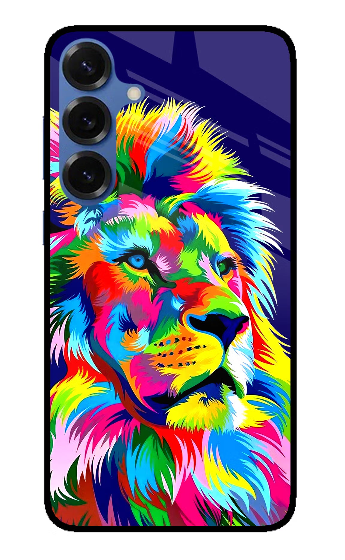 Vector Art Lion Samsung S25 Glass Case Back Cover by Casekaro