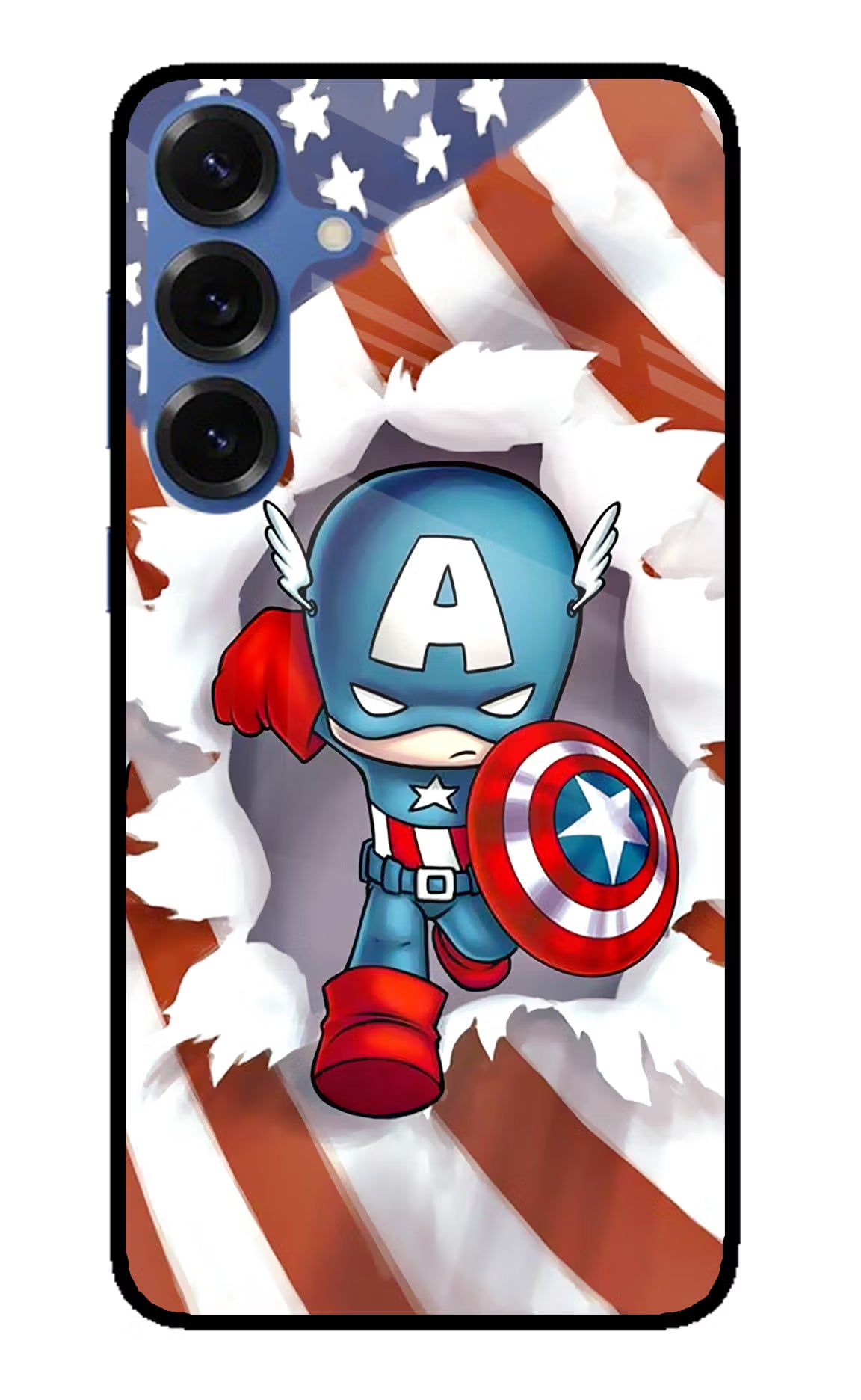 Captain America Samsung S25 Glass Case Back Cover by Casekaro