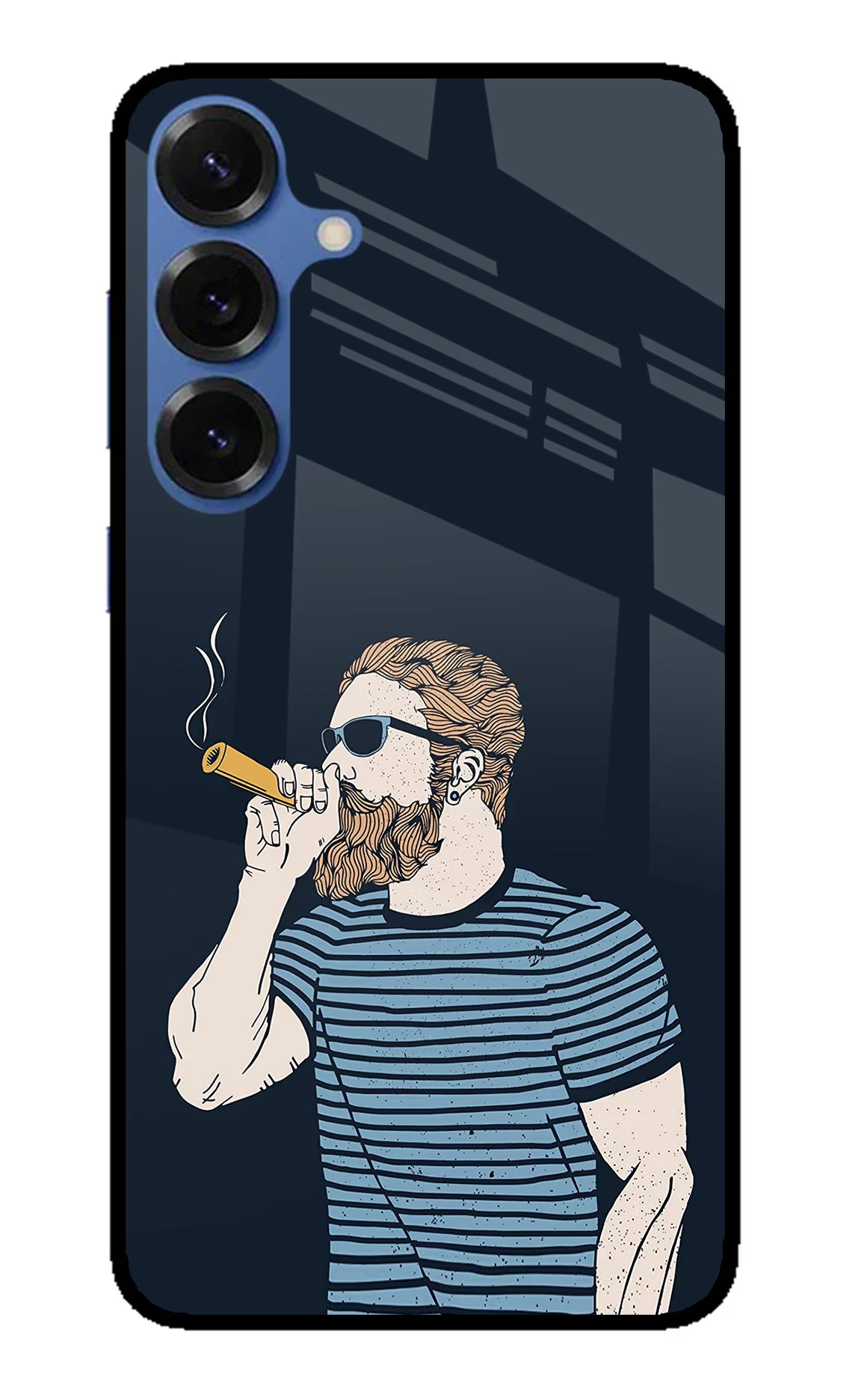 Smoking Samsung S25 Glass Case Back Cover by Casekaro