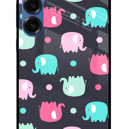 Elephants Samsung S25 Glass Case Back Cover by Casekaro