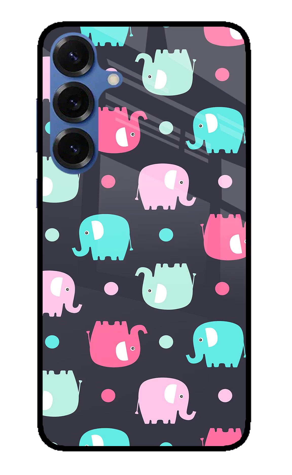 Elephants Samsung S25 Glass Case Back Cover by Casekaro