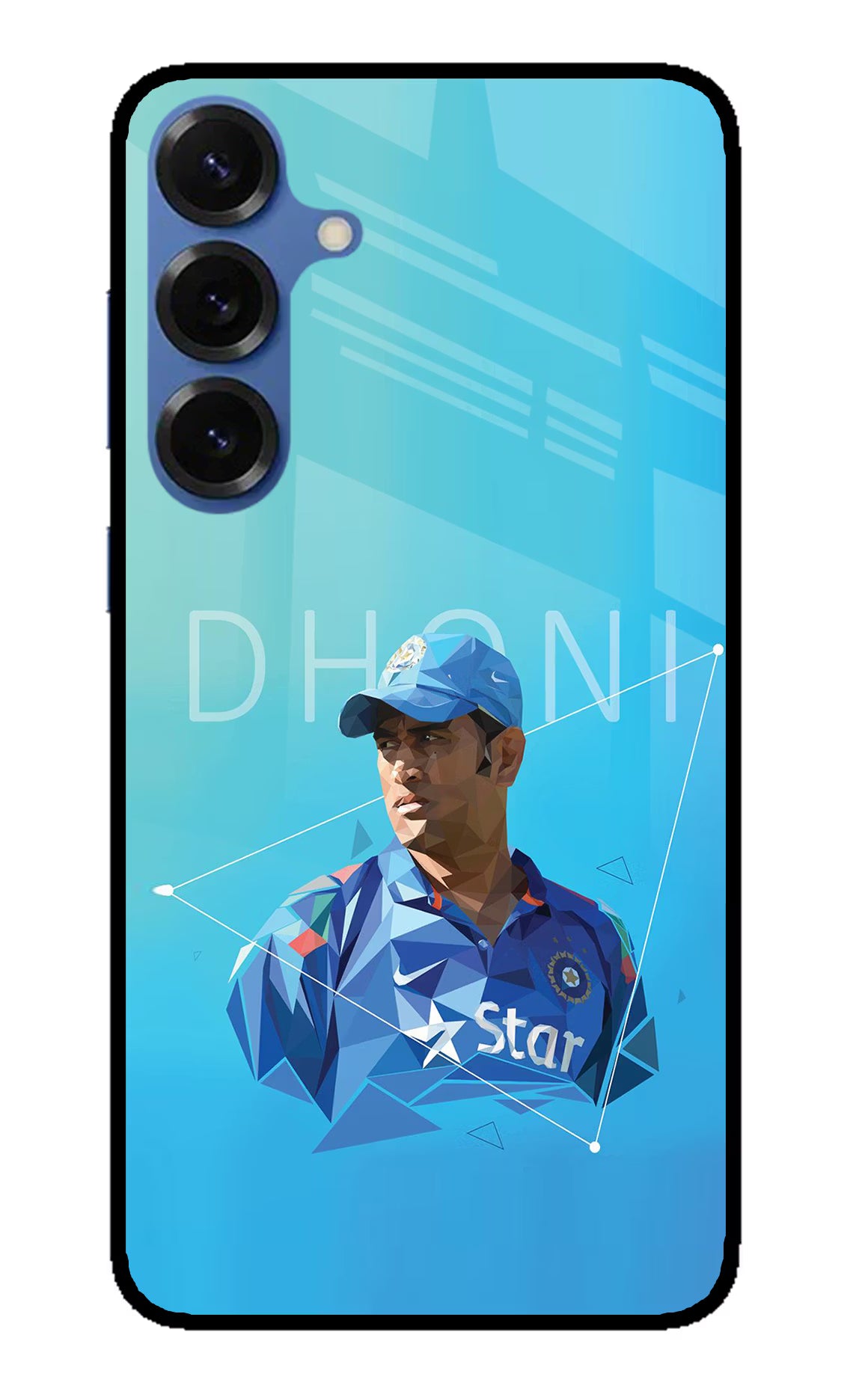 Dhoni Artwork Samsung S25 Glass Case Back Cover by Casekaro