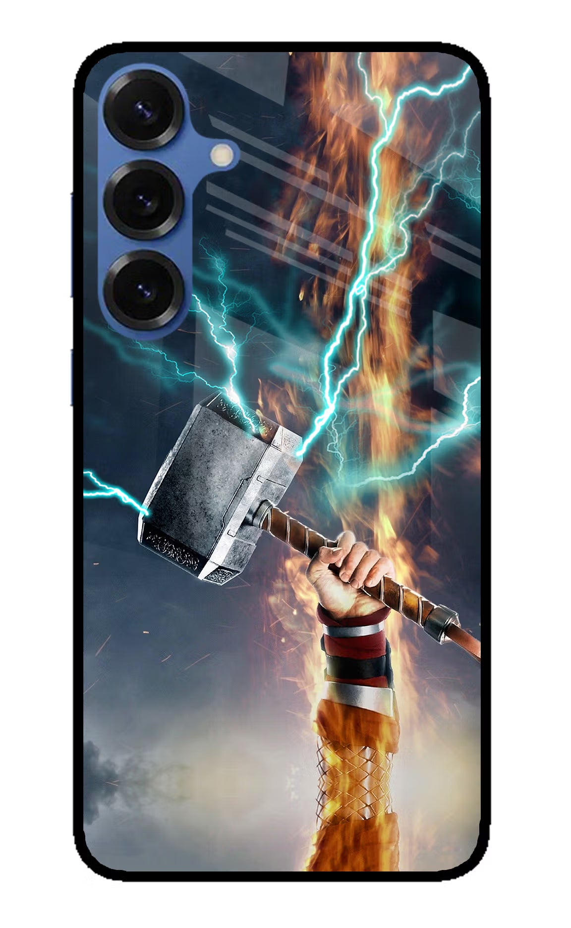 Thor Hammer Mjolnir Samsung S25 Glass Case Back Cover by Casekaro