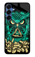 Green Owl Samsung S25 Glass Case