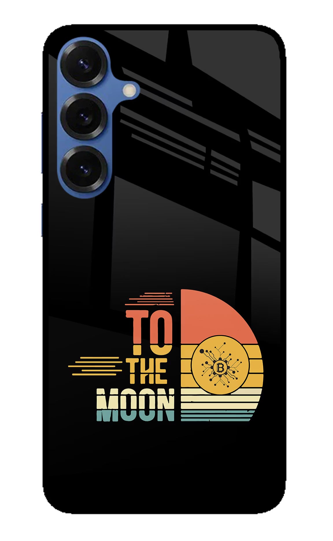 To the Moon Samsung S25 Glass Case Back Cover by Casekaro