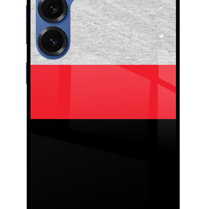 Tri Color Pattern Samsung S25 Glass Case Back Cover by Casekaro