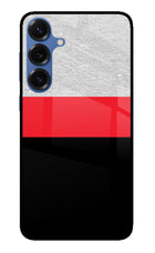Tri Color Pattern Samsung S25 Glass Case Back Cover by Casekaro