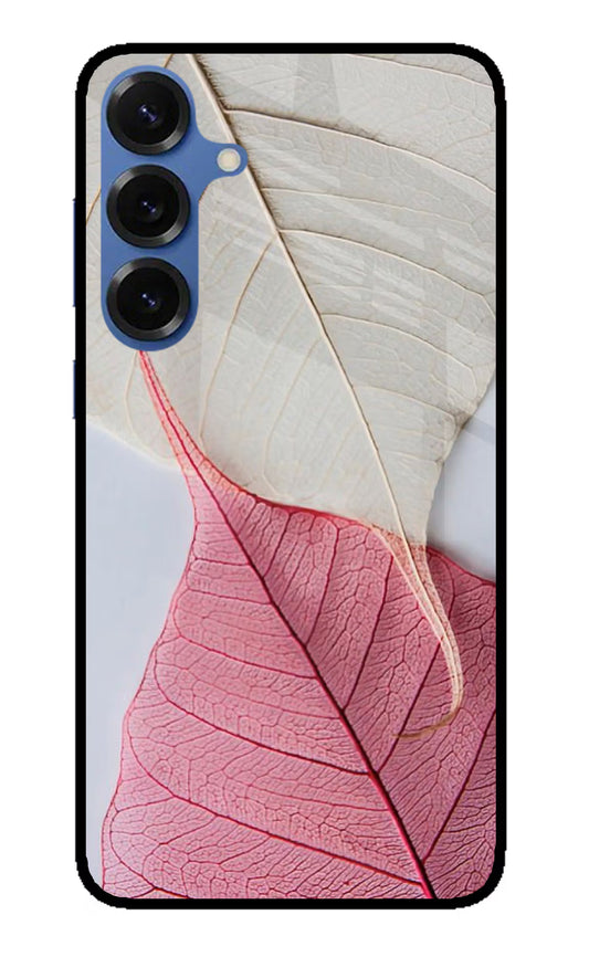White Pink Leaf Samsung S25 Glass Case