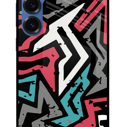 Geometric Graffiti Samsung S25 Glass Case Back Cover by Casekaro