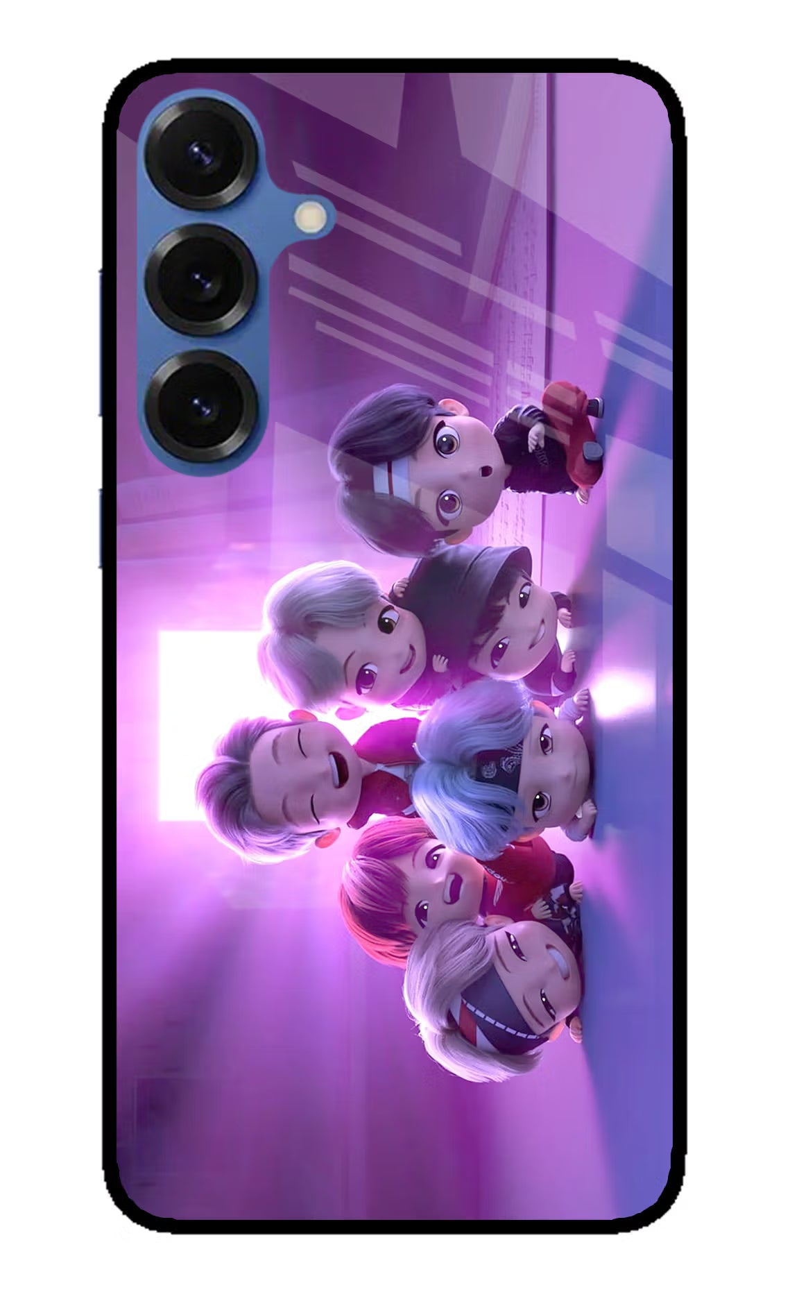 BTS Chibi Samsung S25 Glass Case Back Cover by Casekaro