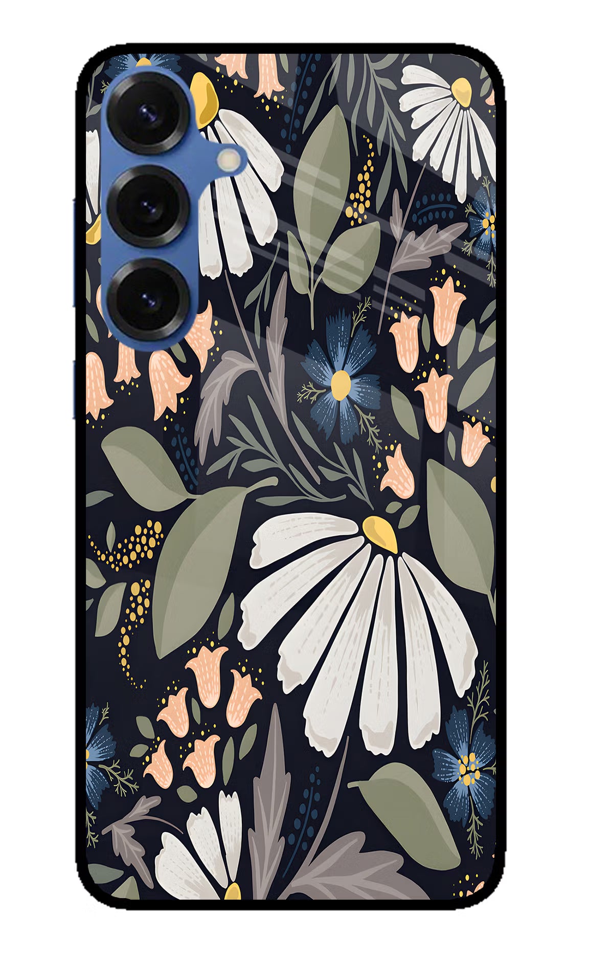 Flowers Art Samsung S25 Glass Case Back Cover by Casekaro