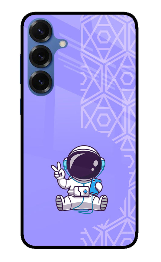 Cute Astronaut Chilling Samsung S25 Glass Case