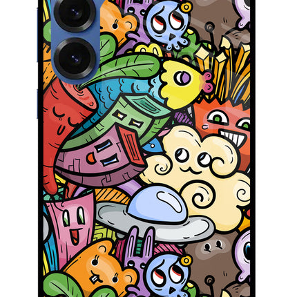 Veggie Doodle Samsung S25 Glass Case Back Cover by Casekaro