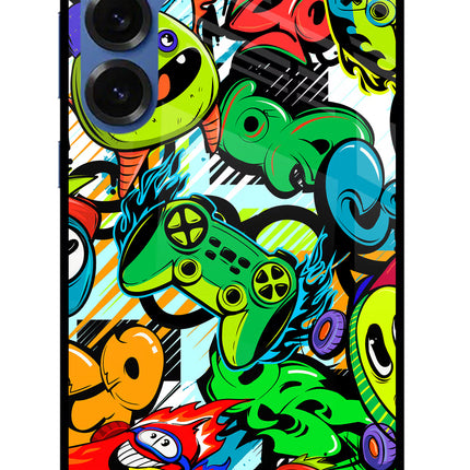 Game Doodle Samsung S25 Glass Case