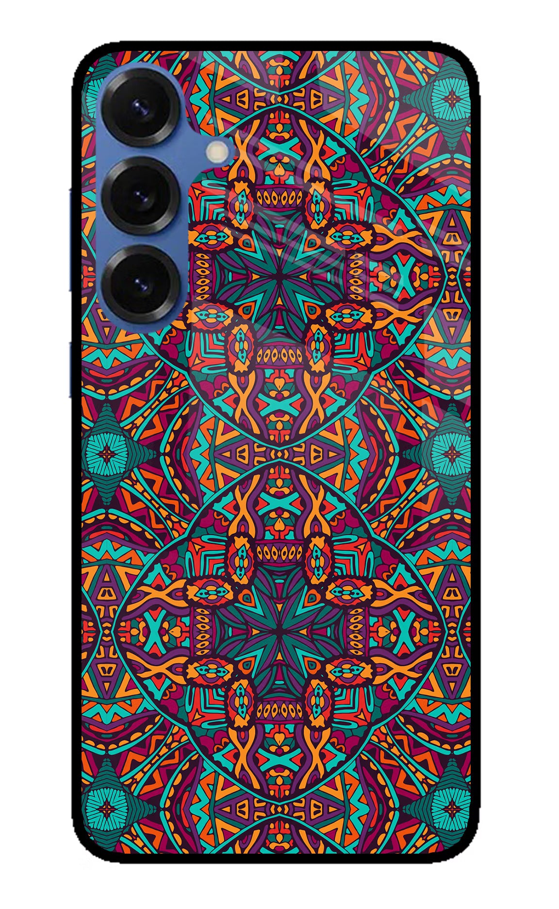 Colour Mandala Samsung S25 Glass Case Back Cover by Casekaro