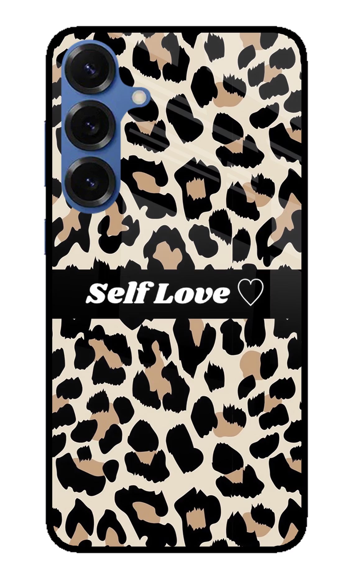 Leopard Print Self Love Samsung S25 Glass Case
