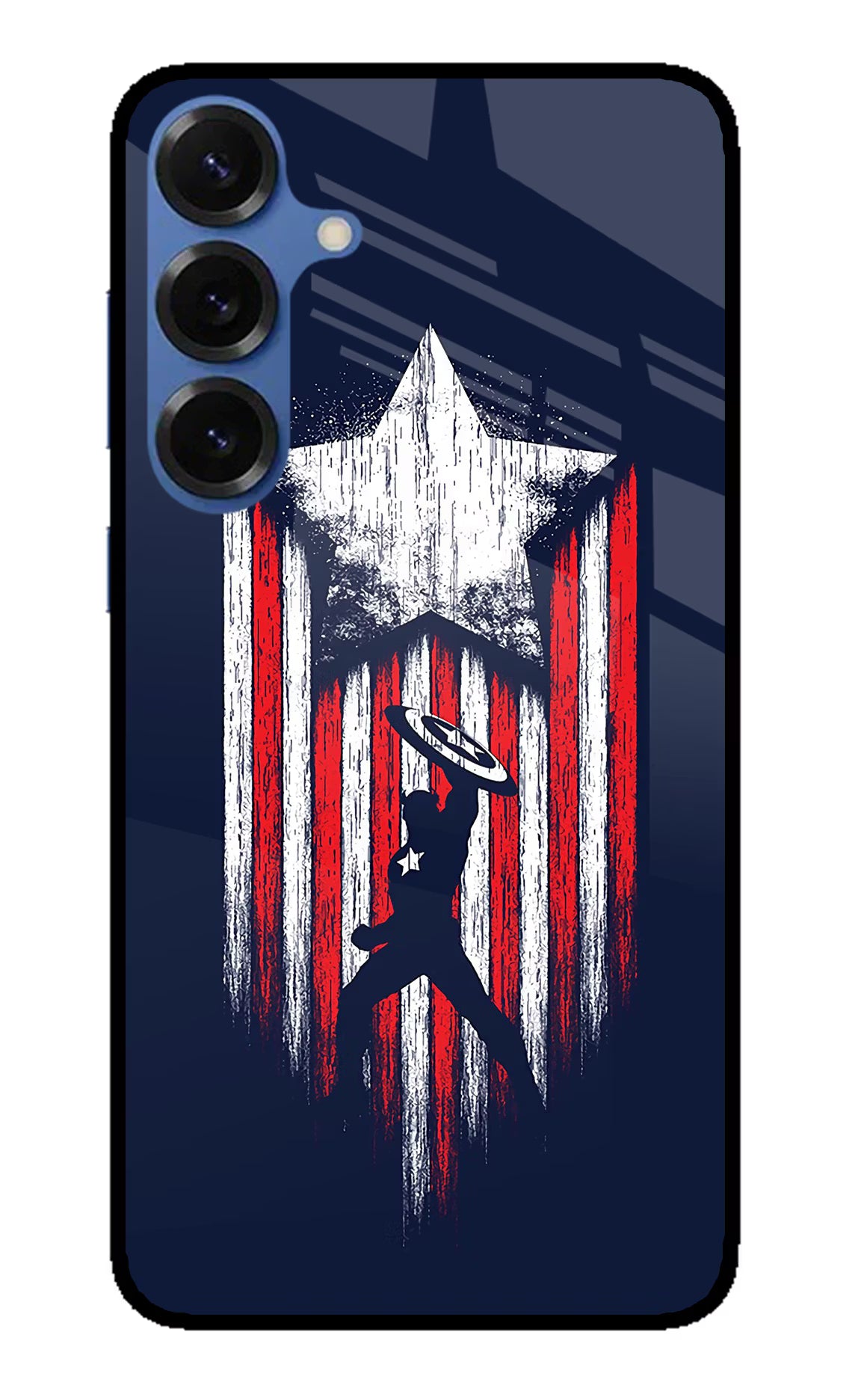 Captain America Marvel Art Samsung S25 Glass Case Back Cover by Casekaro