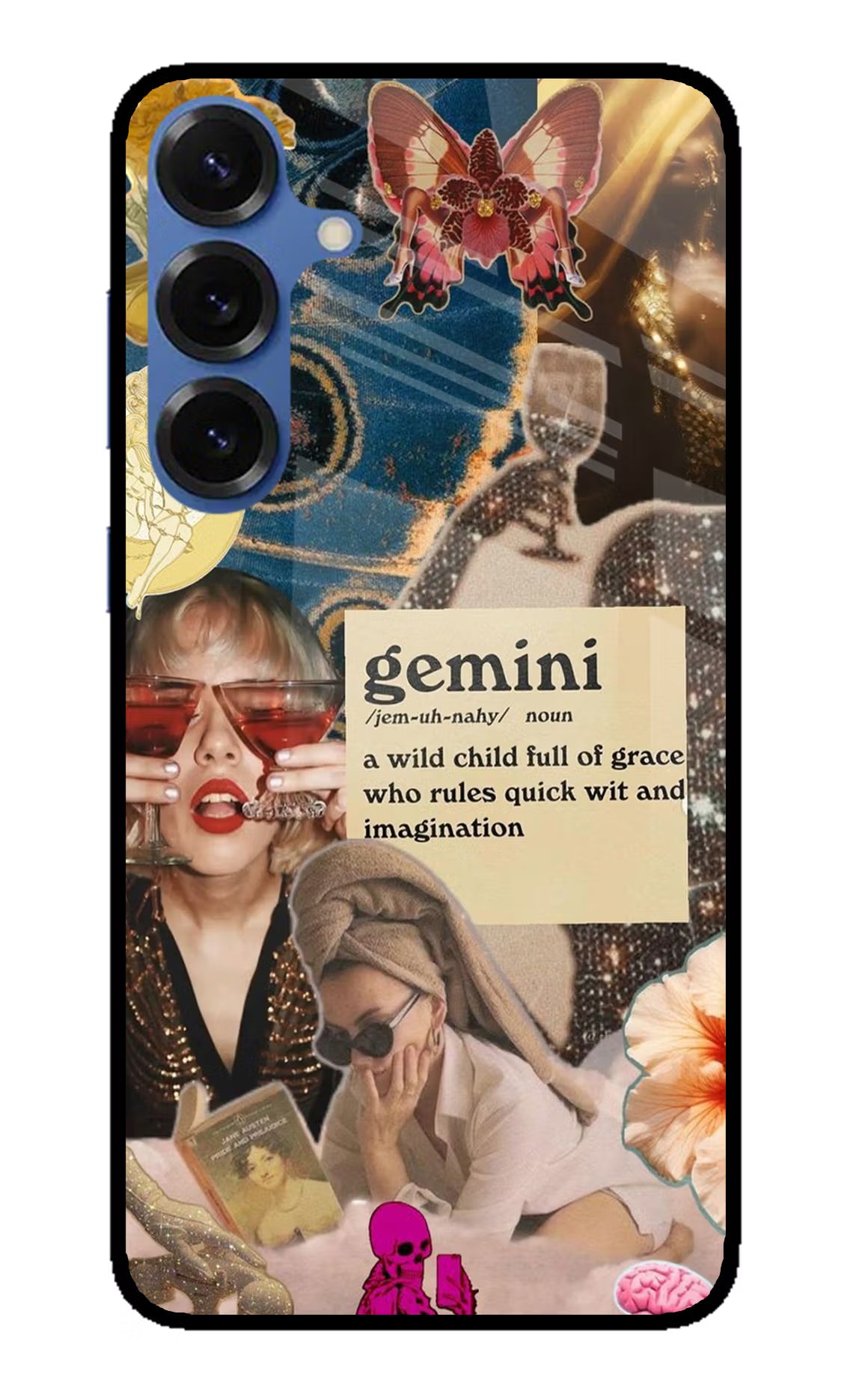 Gemini Zodiac Samsung S25 Glass Case Back Cover by Casekaro