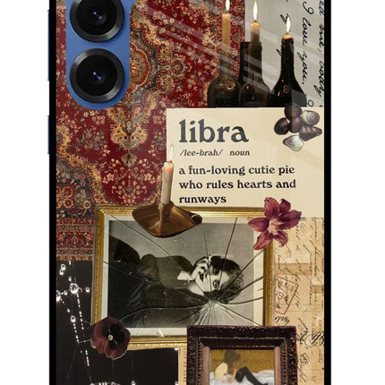 Libra Zodiac Samsung S25 Glass Case Back Cover by Casekaro