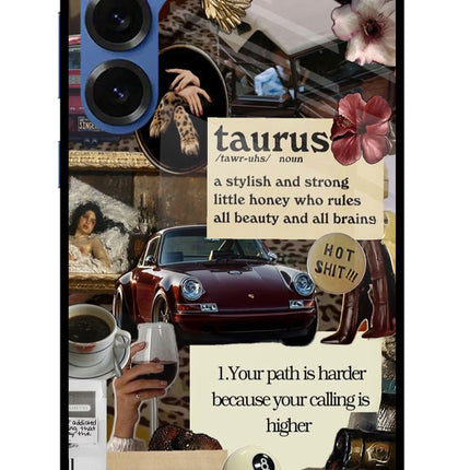 Taurus Zodiac Samsung S25 Glass Case Back Cover by Casekaro