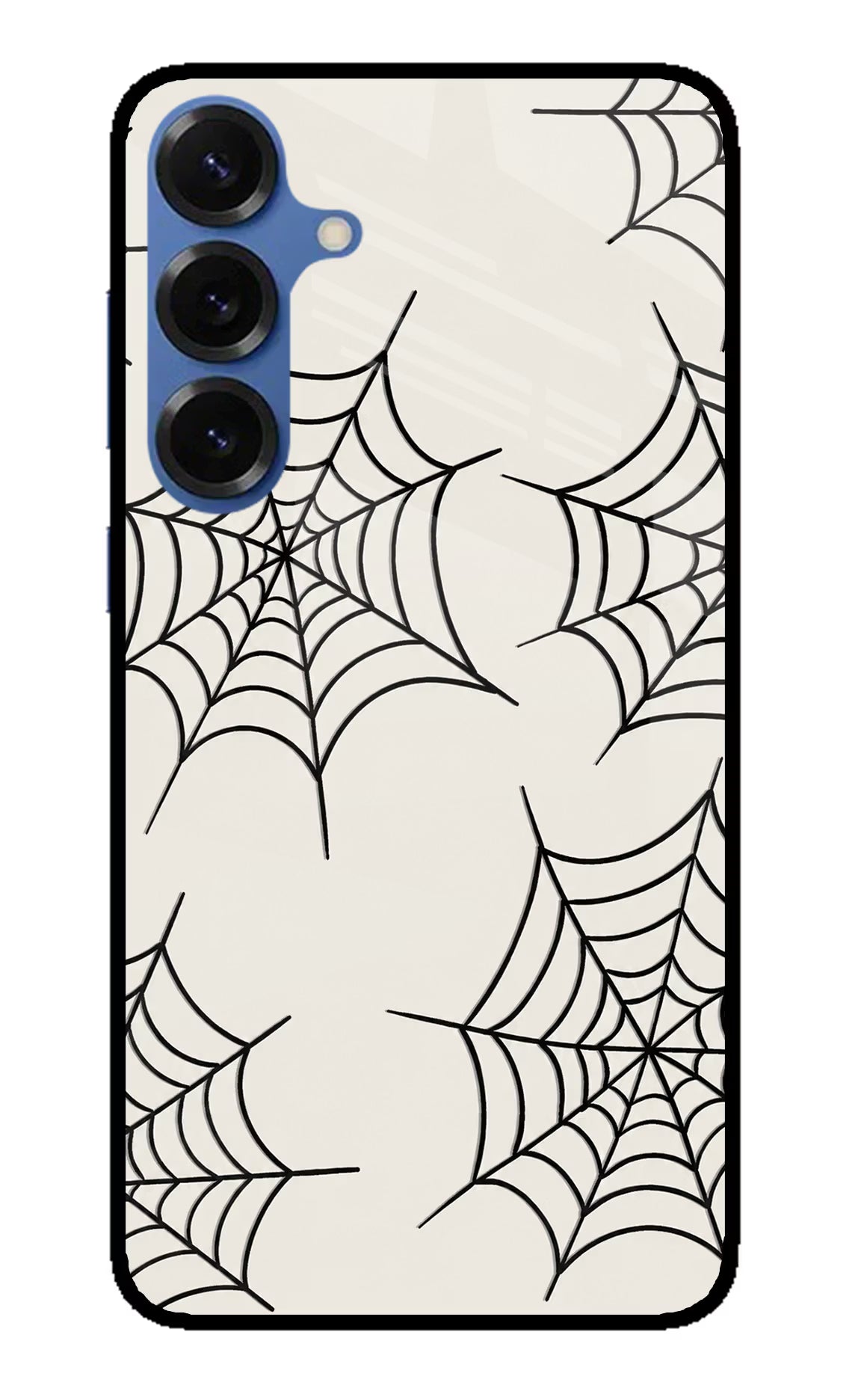 Spider Web Samsung S25 Glass Case Back Cover by Casekaro