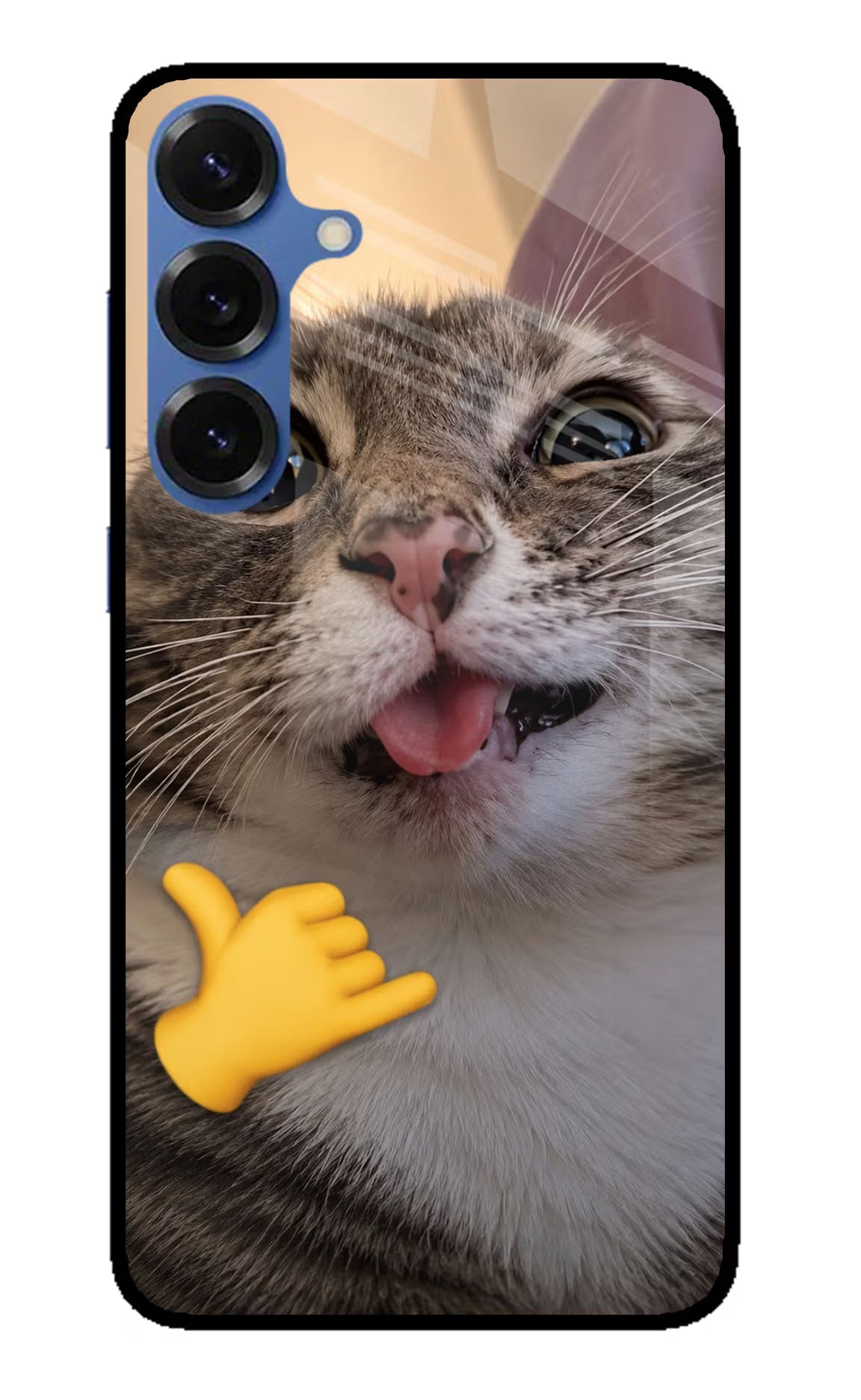 Silly Cat Call Samsung S25 Glass Case