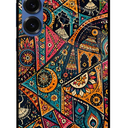 Folk Print Samsung S25 Glass Case