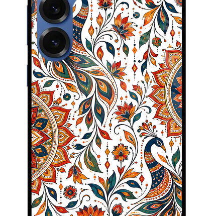 White Mayura Samsung S25 Glass Case