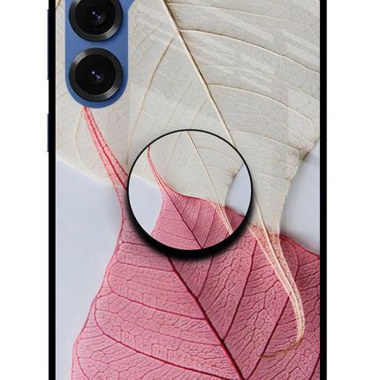 White Pink Leaf Samsung S25 Pop Case by Casekaro