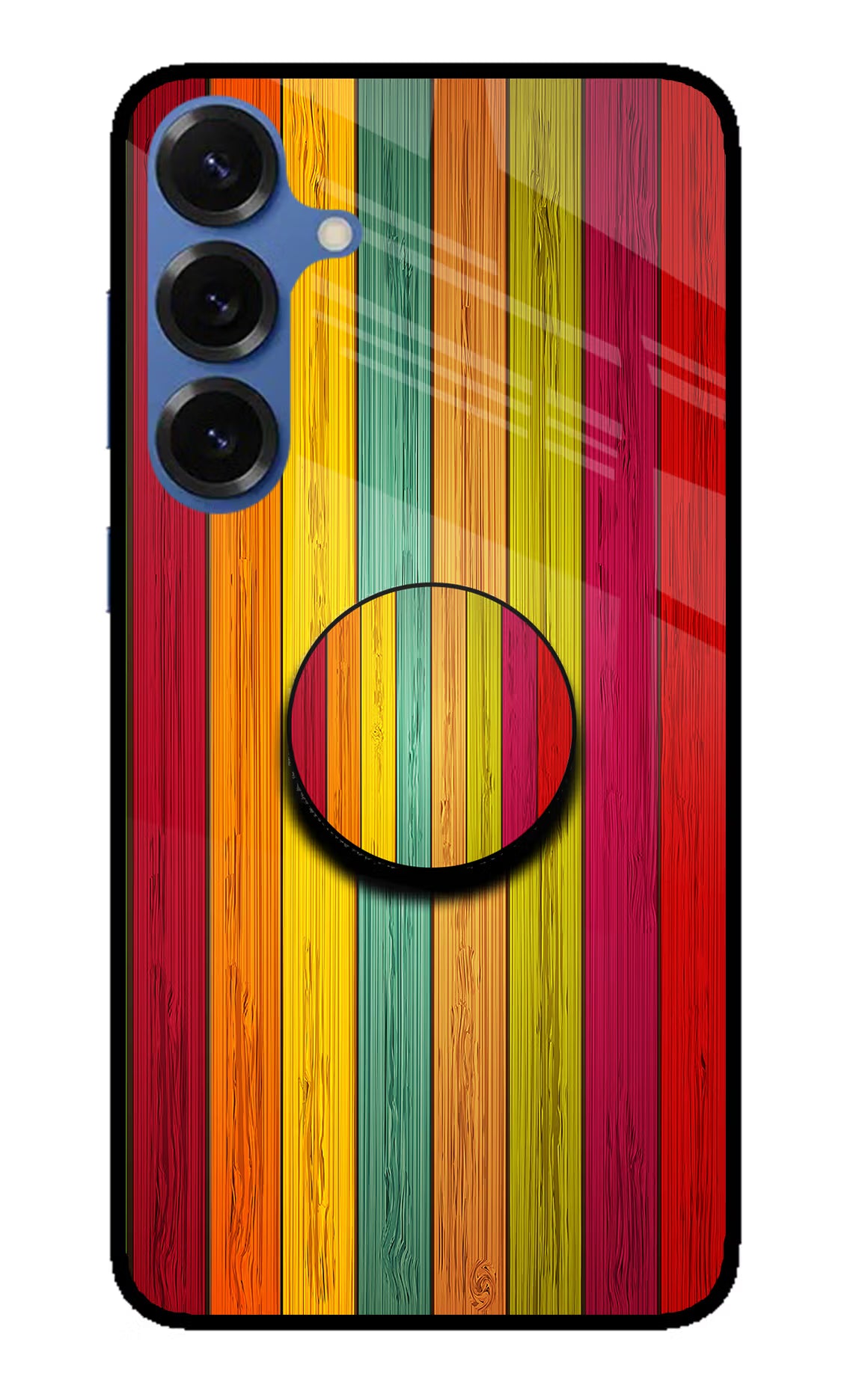 Multicolor Wooden Samsung S25 Pop Case by Casekaro