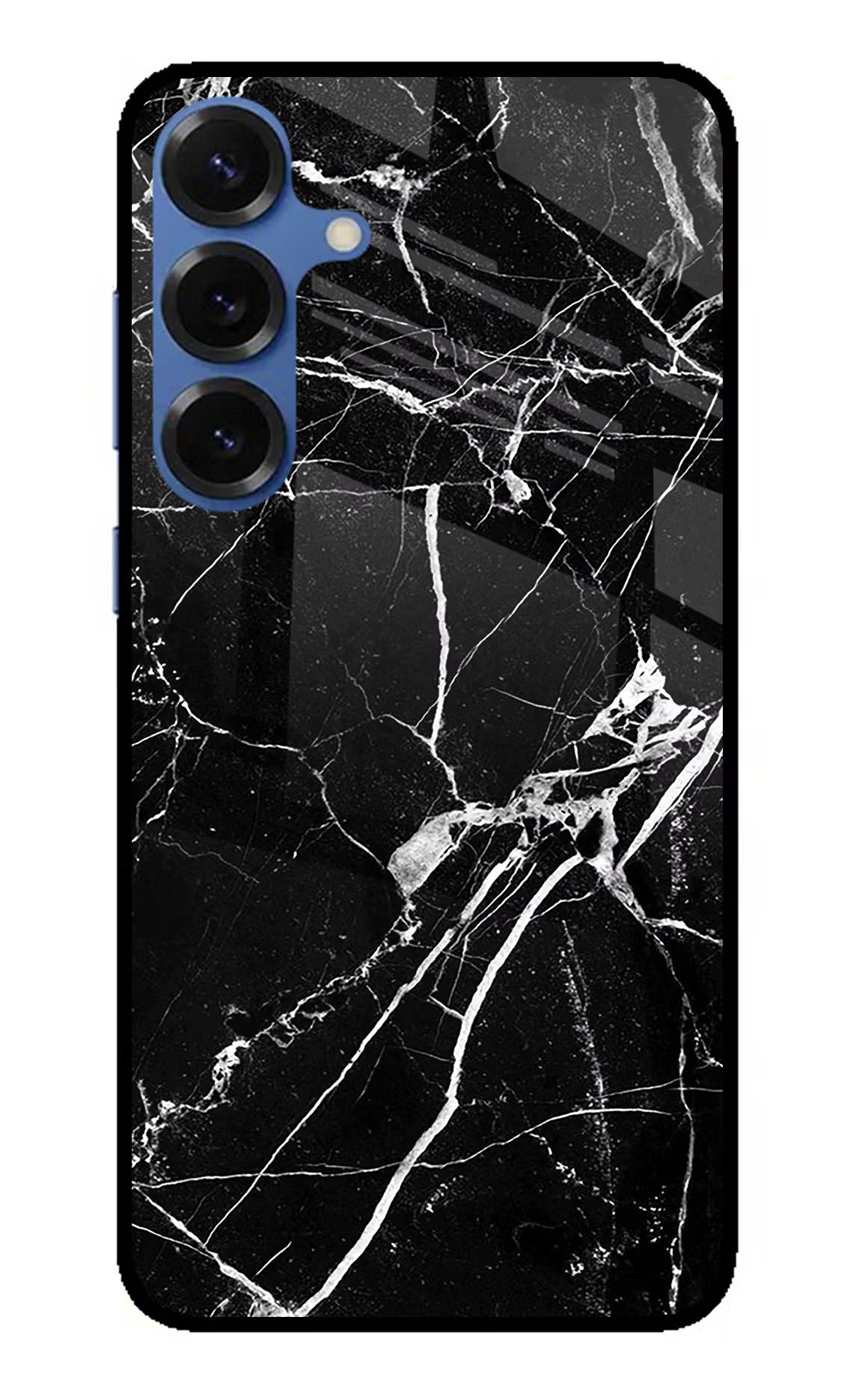 Black Marble Pattern Samsung S25 Plus Glass Case